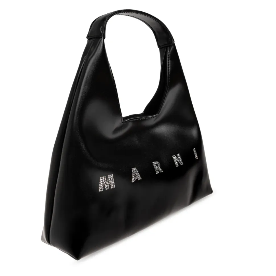 Bolso Tote con Logo y Adorno de Cristal