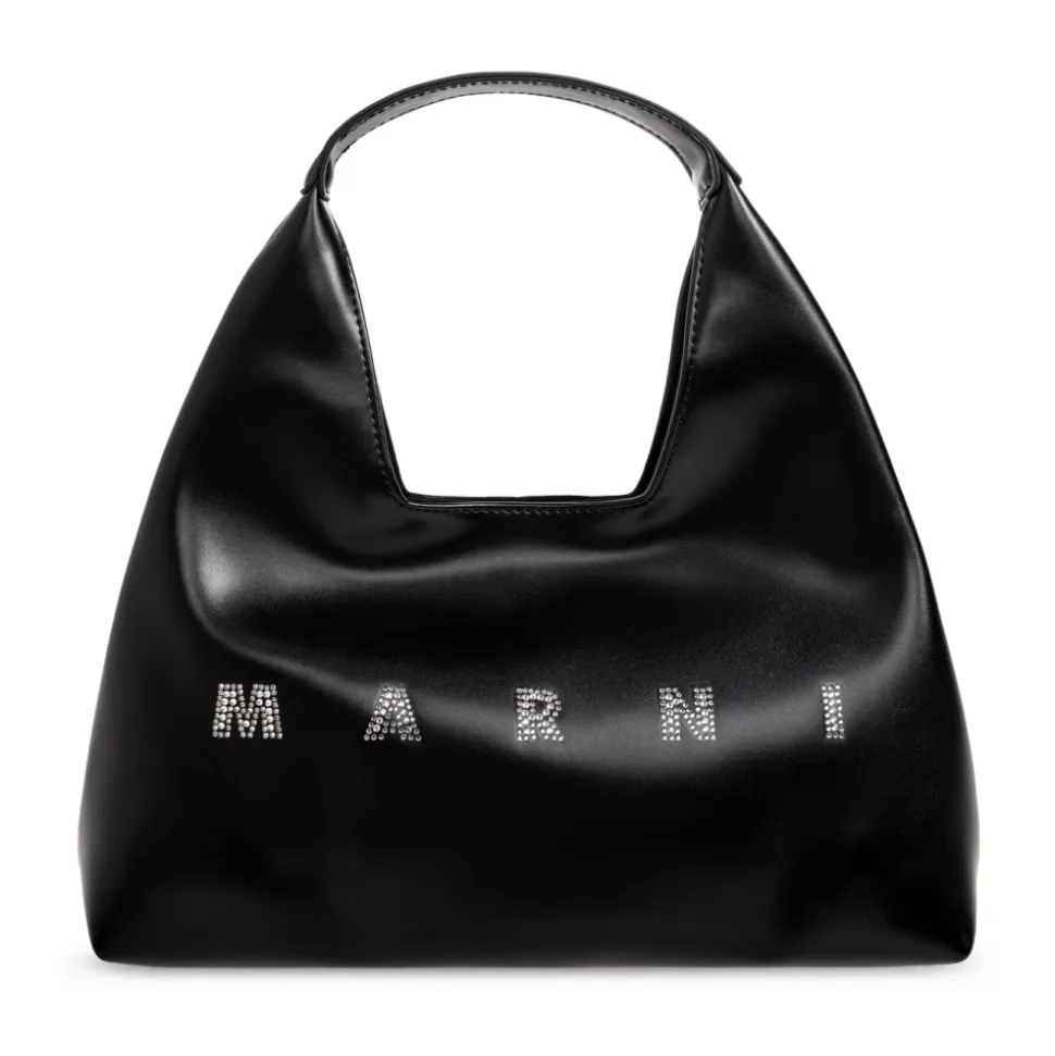 Bolso Tote con Logo y Adorno de Cristal