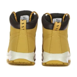 Bota alta de cuero marrón con cierre de cordones