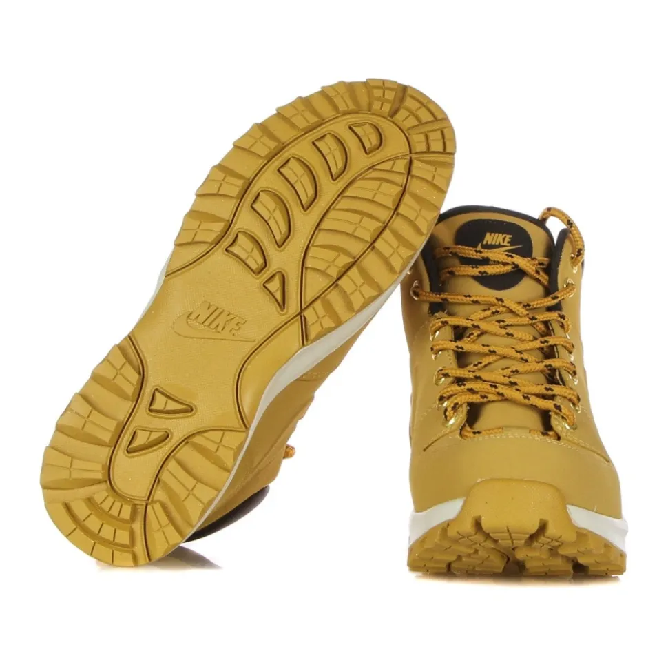 Bota alta de cuero marrón con cierre de cordones
