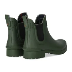 Bota Chelsea oliva con forro de tartán