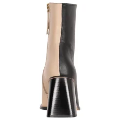 Bota de Cuero Bicolor - Piedra Beige Negro