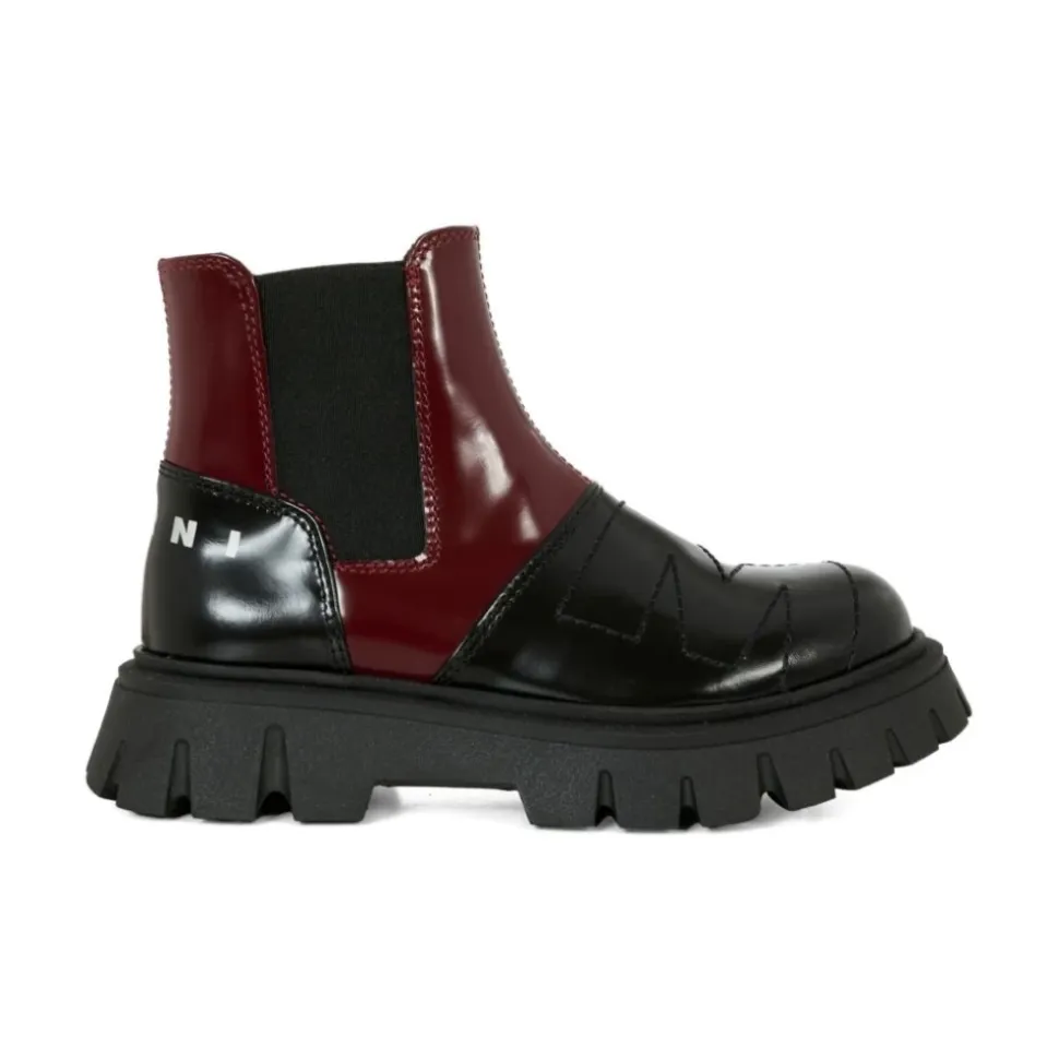 Bota de Cuero con Paneles 82046