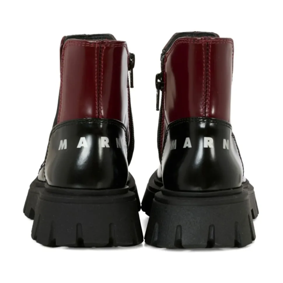 Bota de Cuero con Paneles 82046