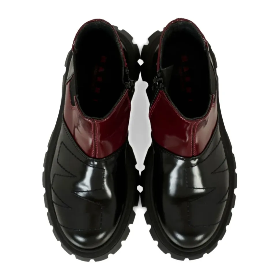 Bota de Cuero con Paneles 82046