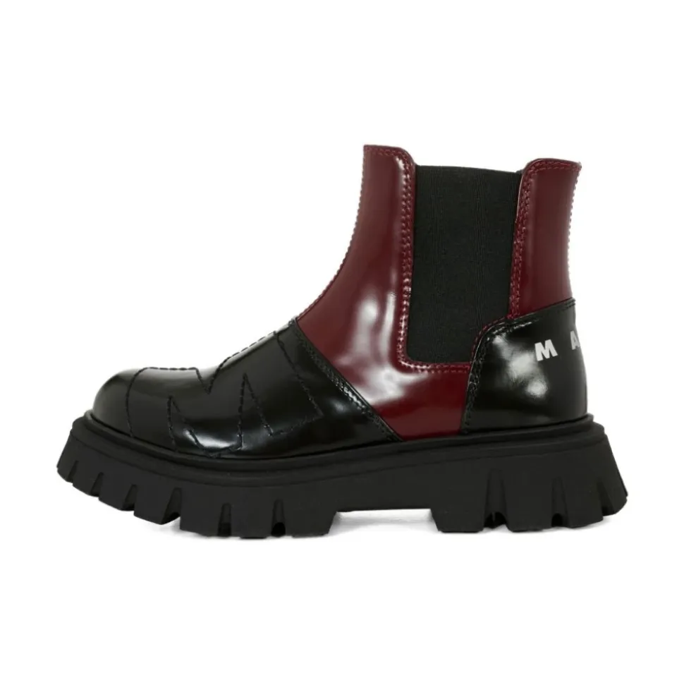 Bota de Cuero con Paneles 82046