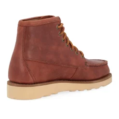 Bota de cuero liso con puntera mocasín