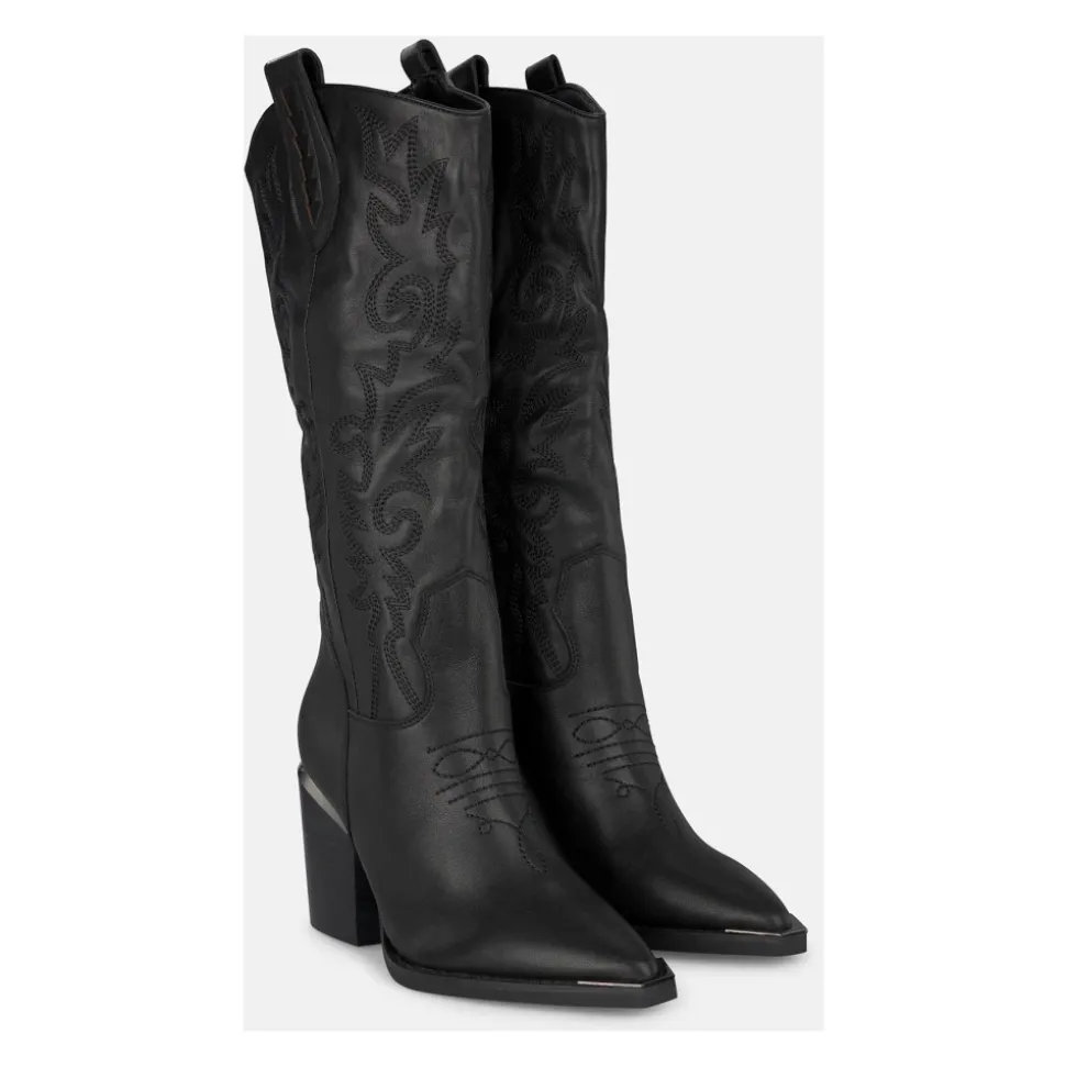 Bota de tacón bordado