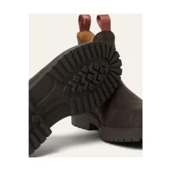 Botas Chelsea de Cuero Marrón con Lazo de Color Kummel