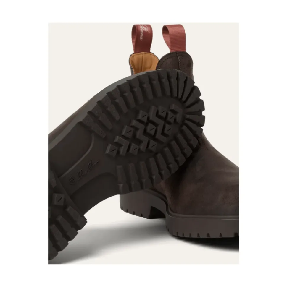 Botas Chelsea de Cuero Marrón con Lazo de Color Kummel