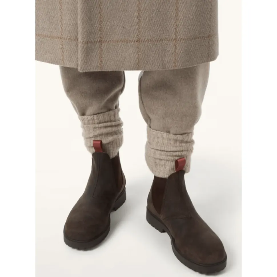 Botas Chelsea de Cuero Marrón con Lazo de Color Kummel