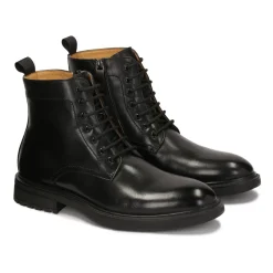 Botas clásicas negras de cuero liso