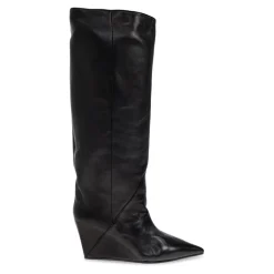 Botas de cuña de cuero