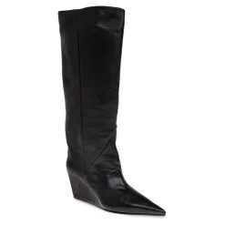 Botas de cuña de cuero