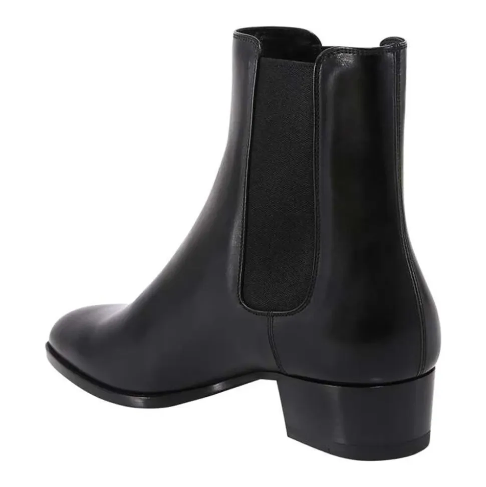 Botas de cuero con inserción elástica