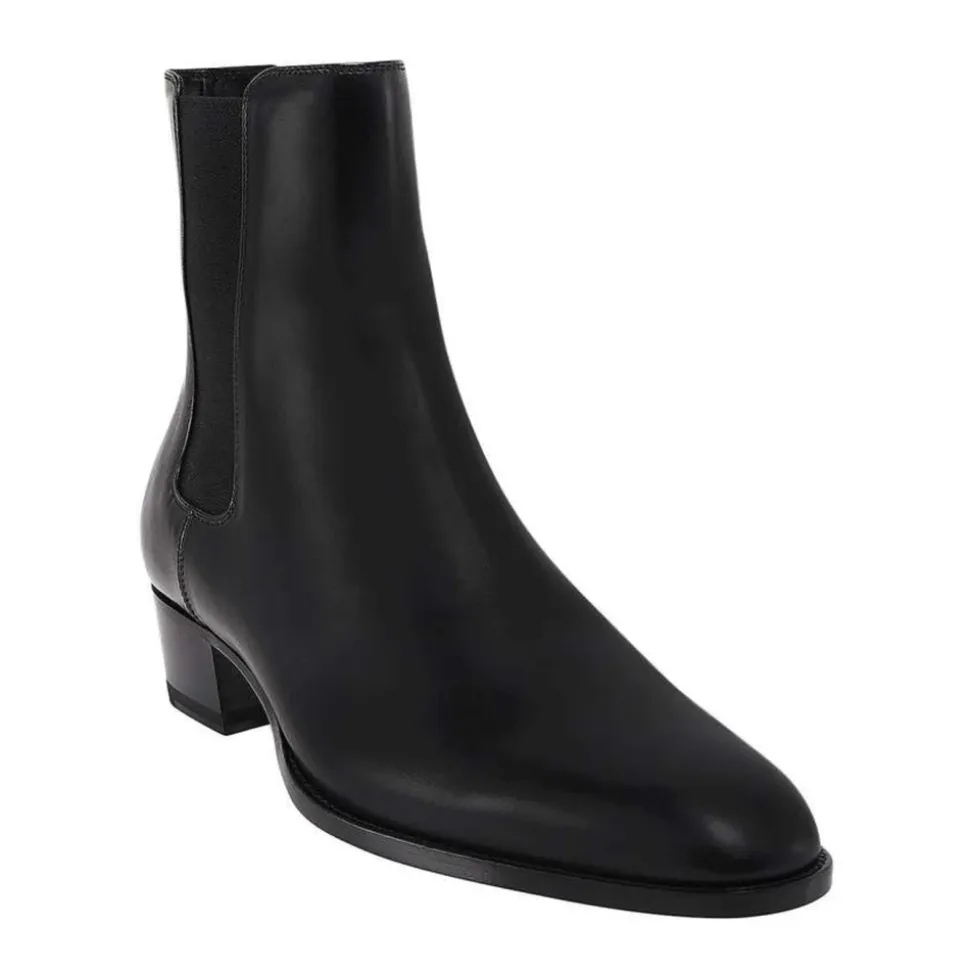 Botas de cuero con inserción elástica