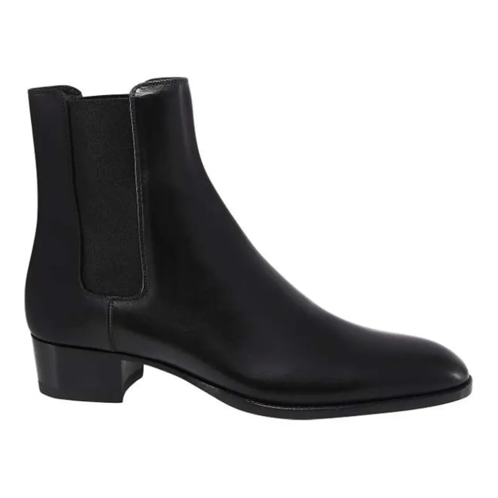 Botas de cuero con inserción elástica