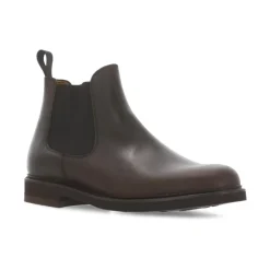 Botas de Cuero Marrón para Hombre con Detalle de Inserción de Tela