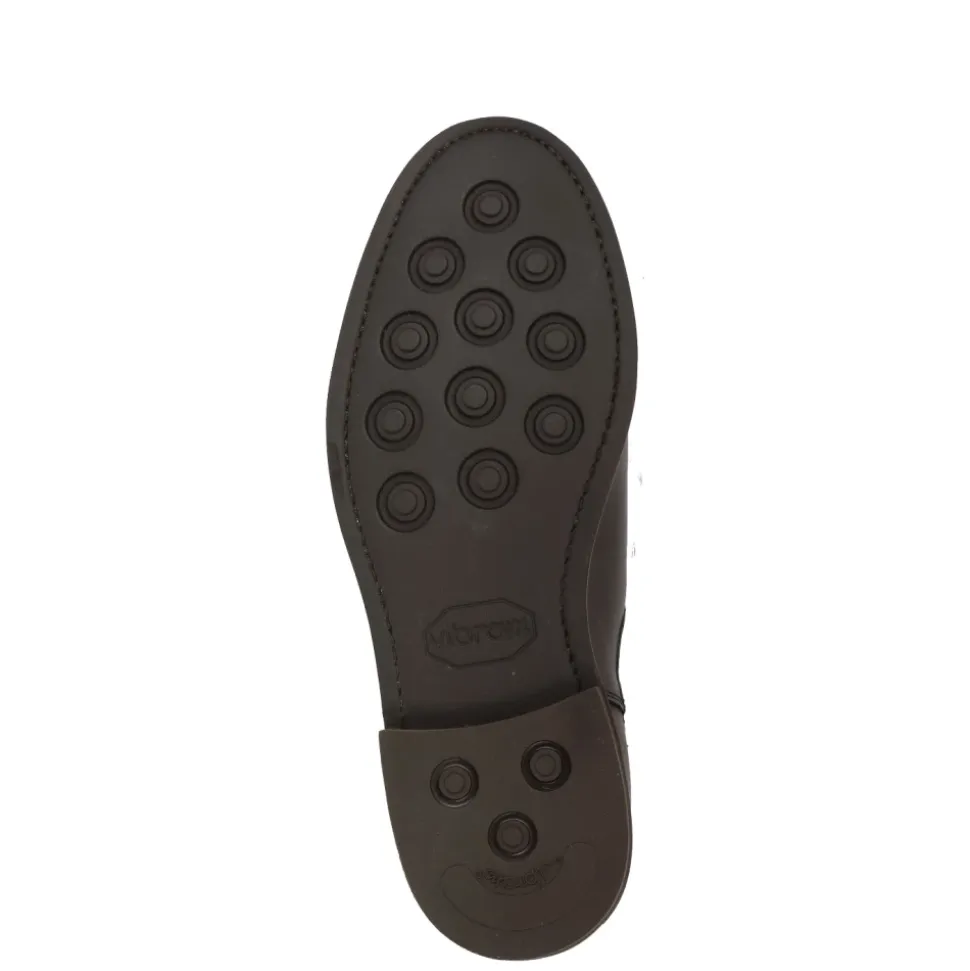 Botas de Cuero Marrón para Hombre con Detalle de Inserción de Tela