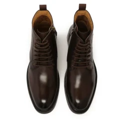 Botas de cuero marrón sombreado para hombre