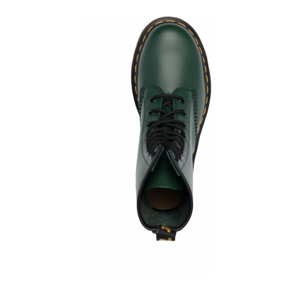 Botas de Cuero Verde Bosque con Cordones