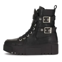 Botas de plataforma de cuero estilo rock