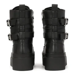 Botas de plataforma de cuero estilo rock