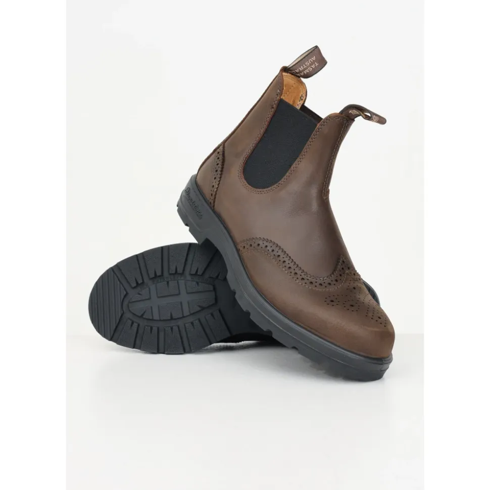 Botas de tobillo con diseño brogue clásico