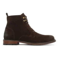 Botas marrones de ante con ojales metálicos