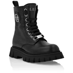Botas Media Caña de Cuero Nappa con Monograma Hexagonal