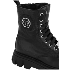 Botas Media Caña de Cuero Nappa con Monograma Hexagonal