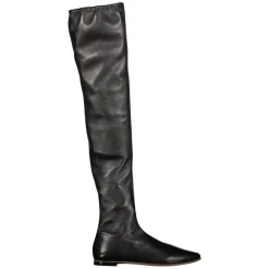 Botas mosqueteras de cuero con punta almendrada