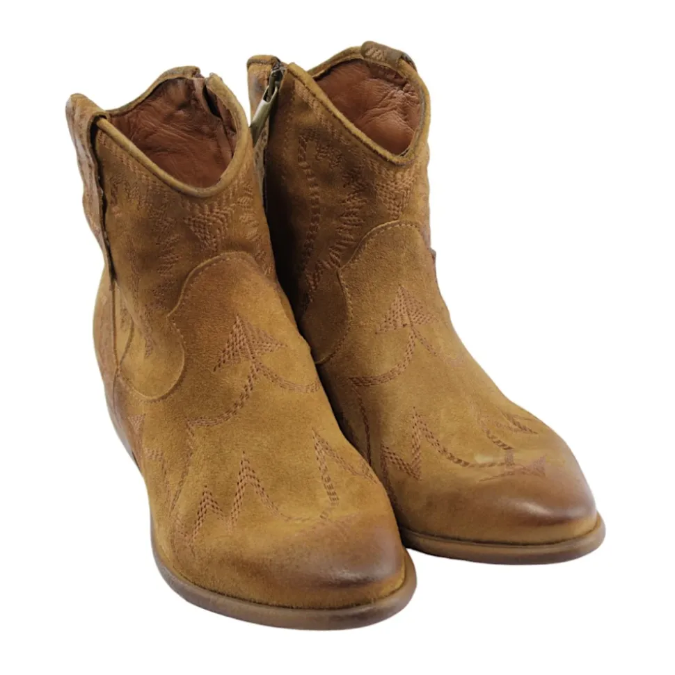 Botas Texano de Gamuza Marrón