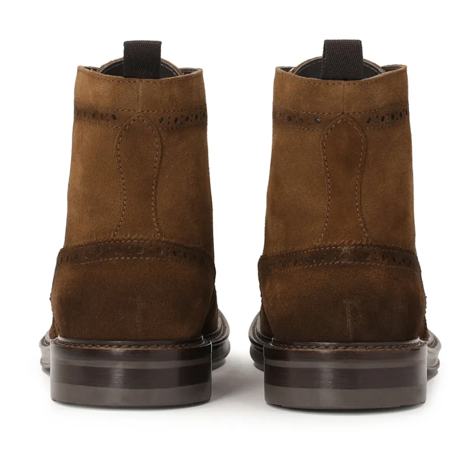 Botines de ante con adornos y cordones