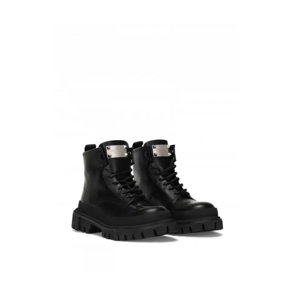 Botines de Cuero con Cordones