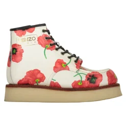 Botines de Cuero con Estampado Floral