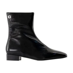 Botines de Cuero Negro - Piel de Becerro Texturizada