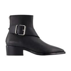 Botines Negros de Cuero - Puntera Puntiaguda