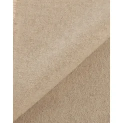 Bufanda Beige de Lana y Cachemira con Flecos