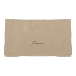 Bufanda Beige de Lana y Cachemira con Flecos