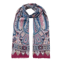 Bufanda de Cachemira y Seda con Estampado Paisley
