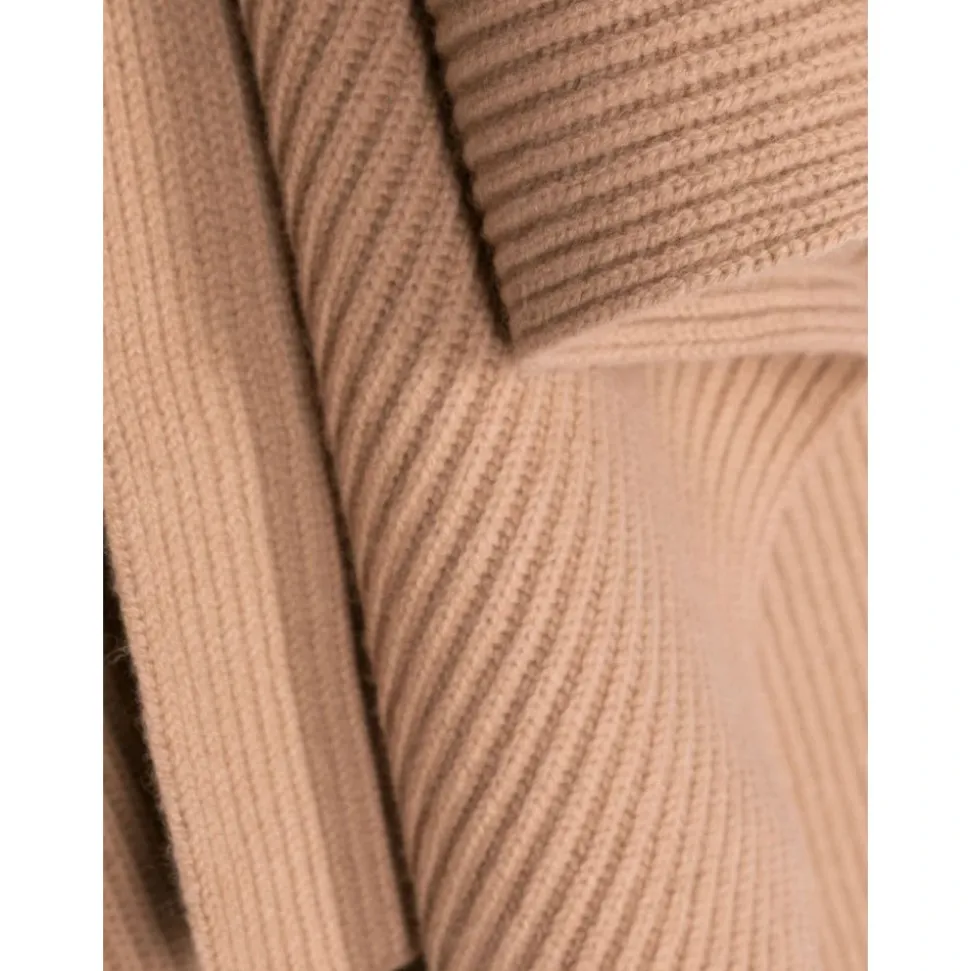 Bufanda de Invierno Beige con Punto de Cárdigan