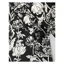 Bufanda de seda con estampado floral y flecos
