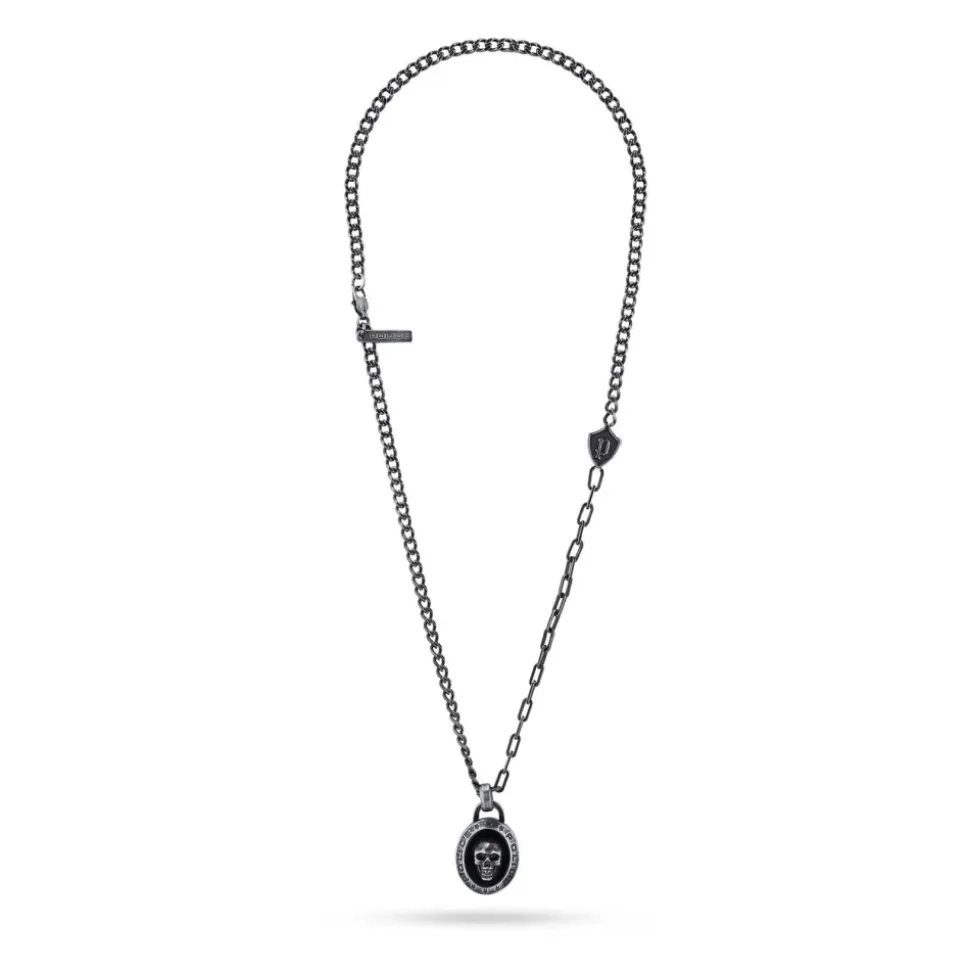 Cadena Hombre Plata Colgante Calavera