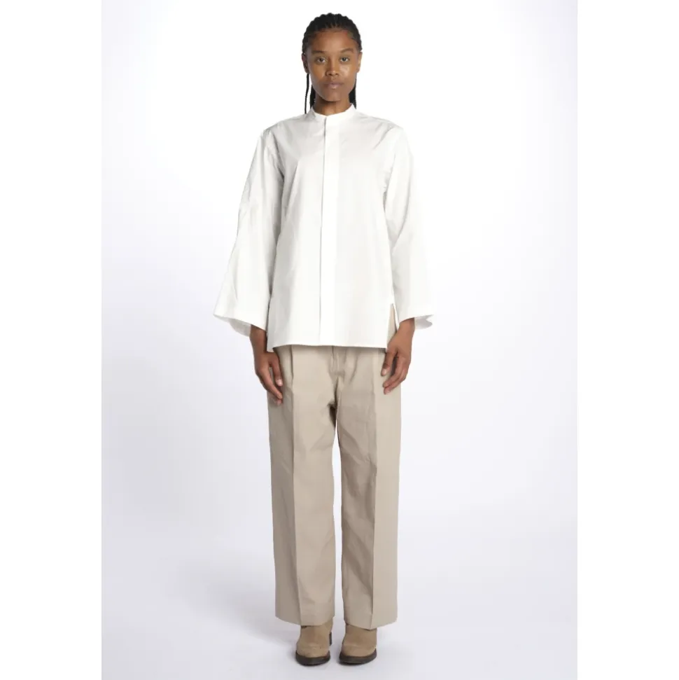 Camicia collo guru con tasca