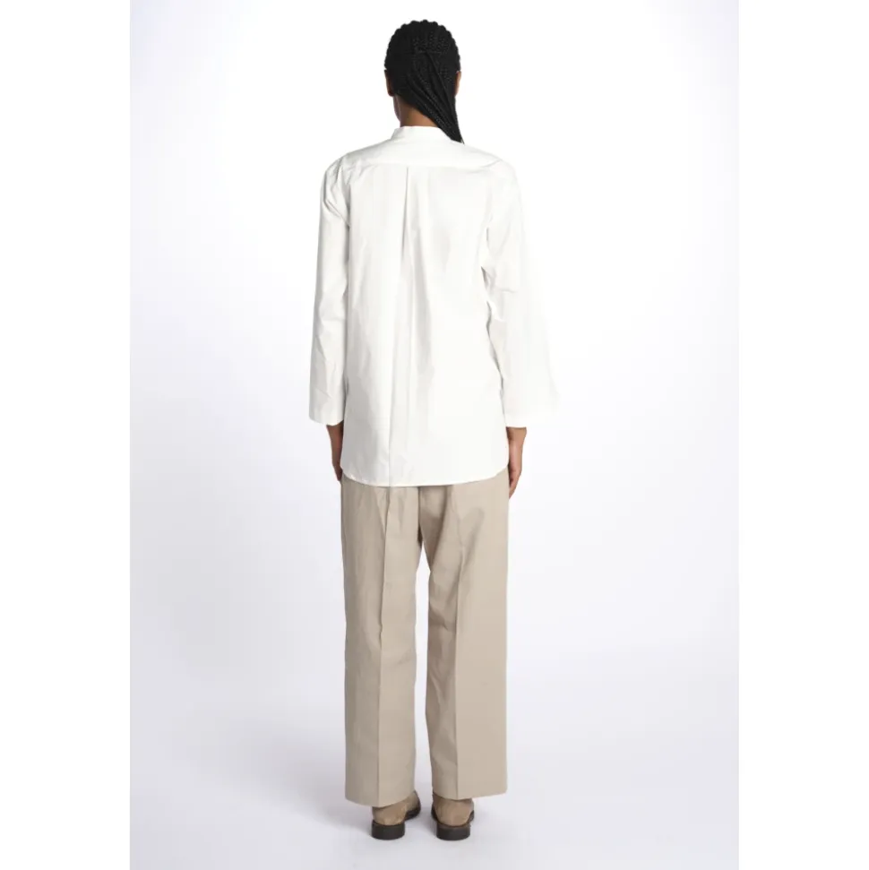 Camicia collo guru con tasca