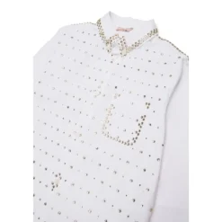 Camicia con strass e perle
