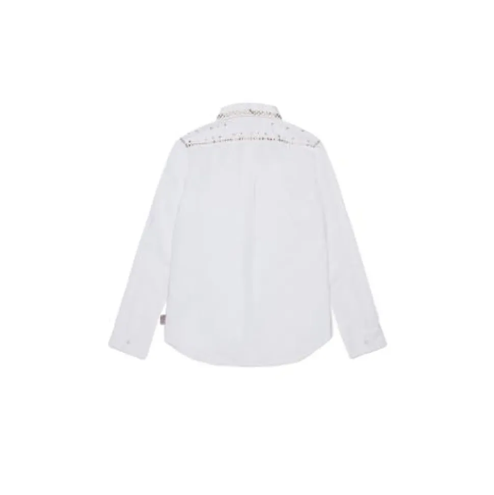 Camicia con strass e perle