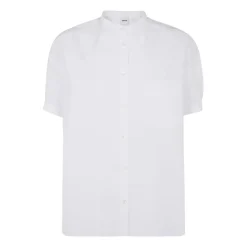 Camisa Abotonada con Cuello Elevado
