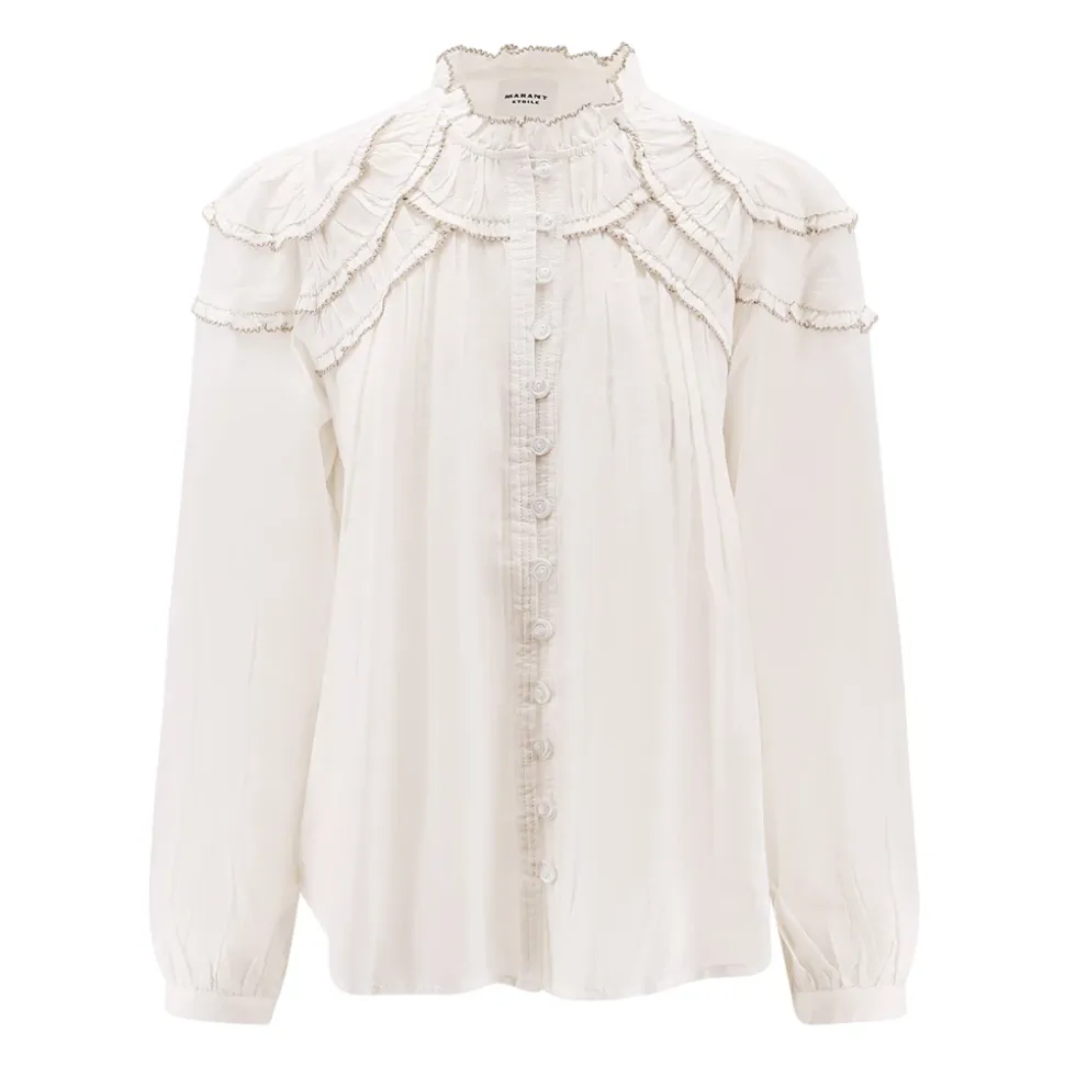 Camisa Blanca con Detalles de Volantes